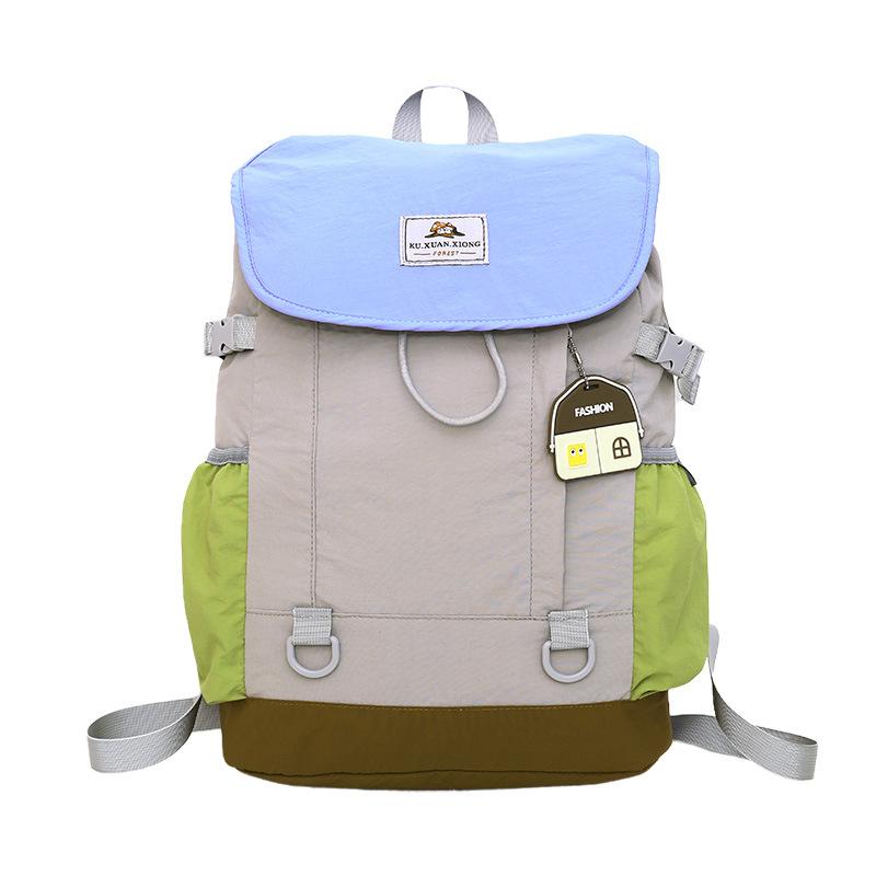 Schoolbag1011 New Casual Backpack Men's and Women's Travel Large-capacity Backpack Contrasting Colors Cute Student High-value Bag