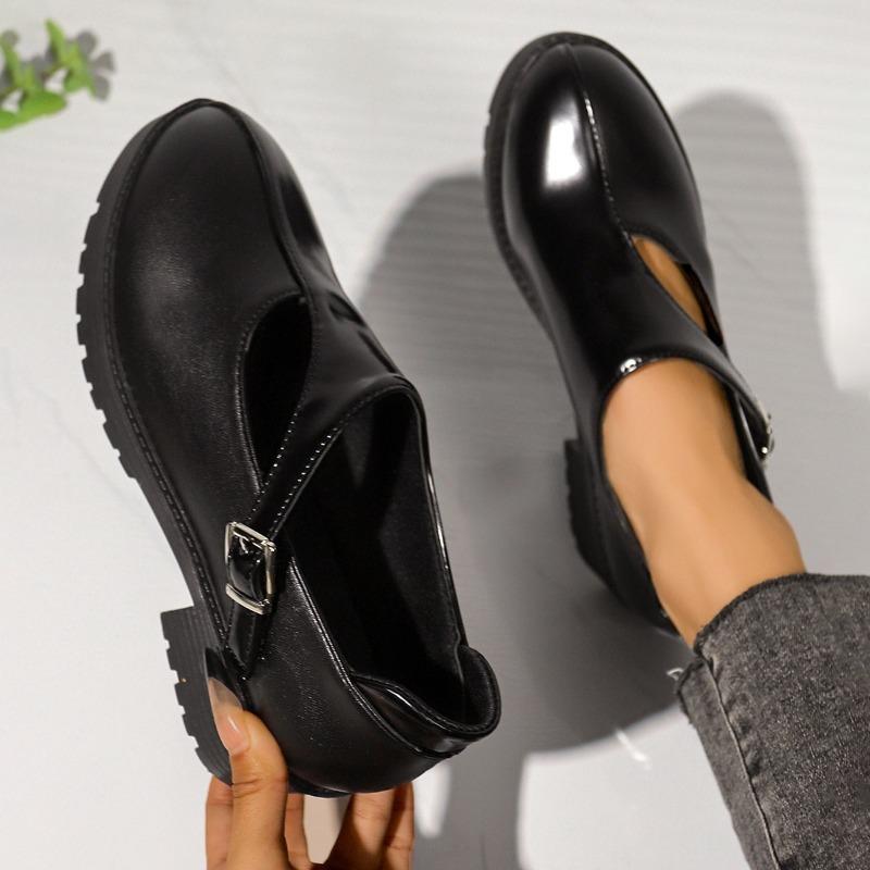 Spring and Autumn New Thick-soled Small Leather Shoes Women's Casual Shallow Mouth Single Shoes Women's Breathable Outer Women's Shoes