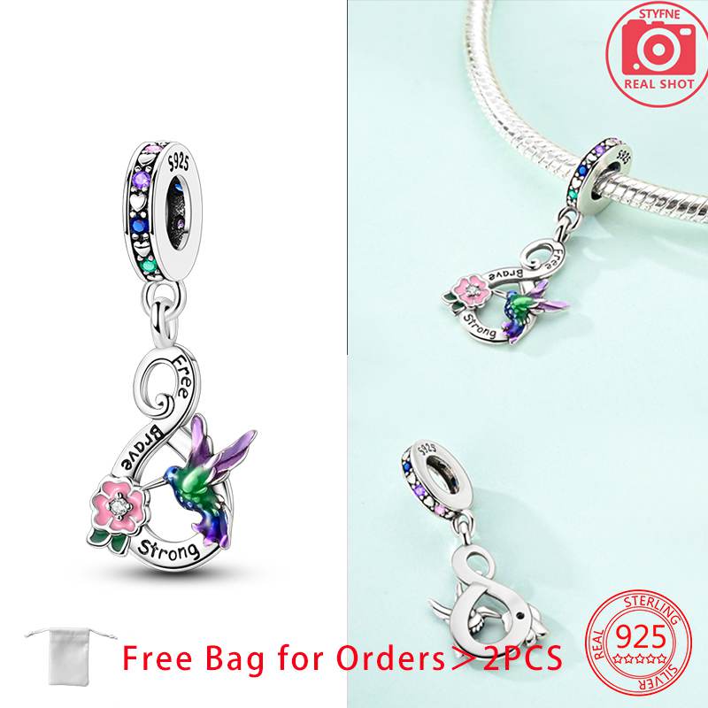 Charms Copper Birds Animal Beads Fit Bracelet Necklace Accessories Bead Jewelry Making Fine Jewelry Gift Diy