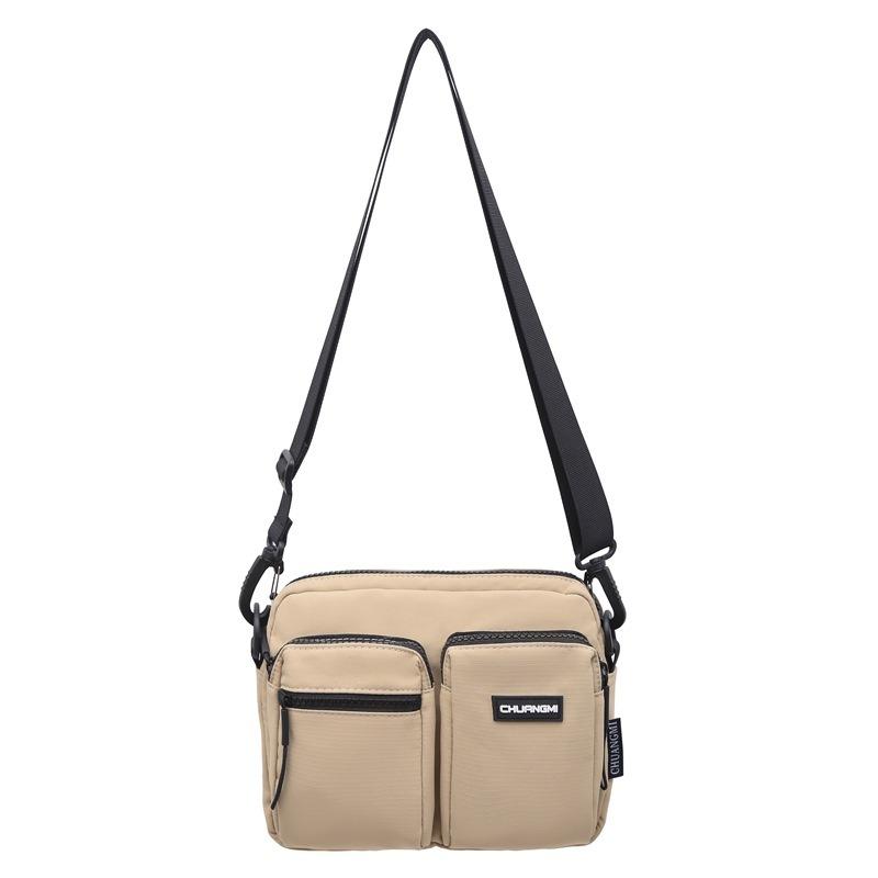 Outdoor leisure multi-pocket canvas messenger bag women's and men's simple travel nylon single shoulder small square bag
