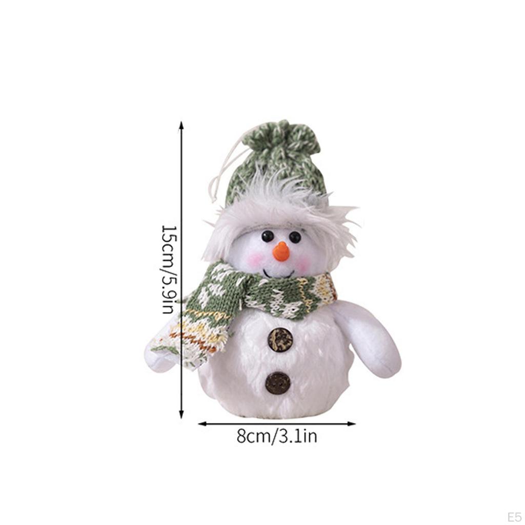 Illuminated Holiday Plush Toy Snowman Figurine for Indoor Decoration