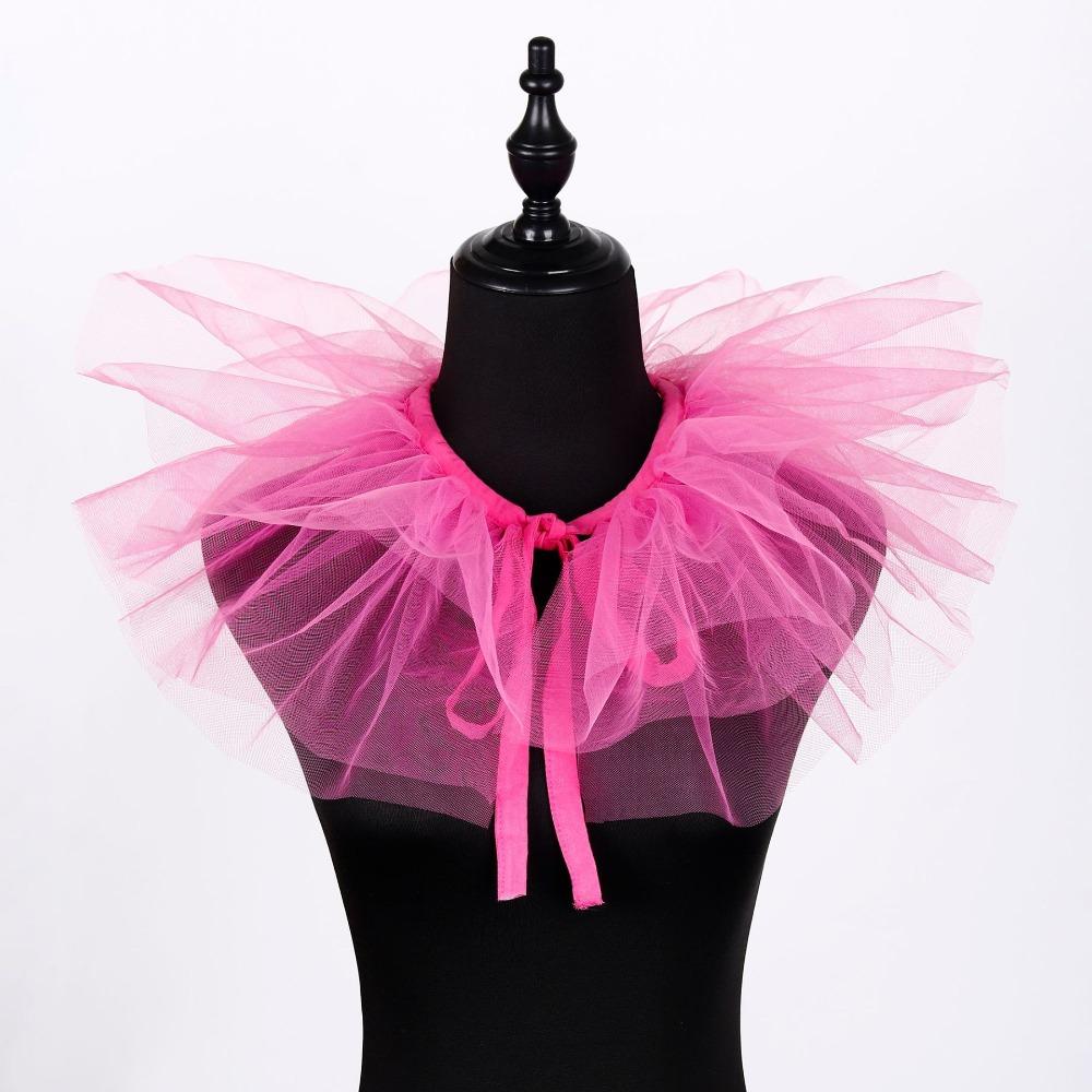 Round Collar Puffy Mesh Faux Collar Versatile Clown Shirt Collar  For Business Weddings Parties