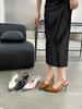 Fashion Pointed Toe Women Sandals Summer Dress Shoes Thin High Heels Back Strap Black Pink White Brown Patent Leather Sexy Pumps 35-39