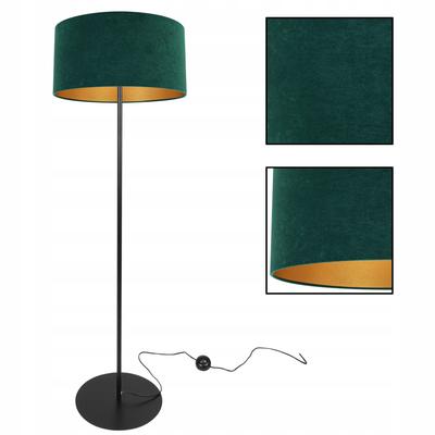 Standing Floor Lamp, Tripod, Chrome, Velvet Lampshade