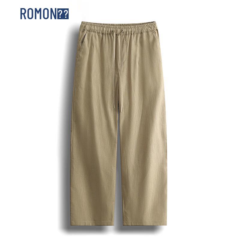 Romon Men s Loose Fit Linen Blend Casual Pants 3XL