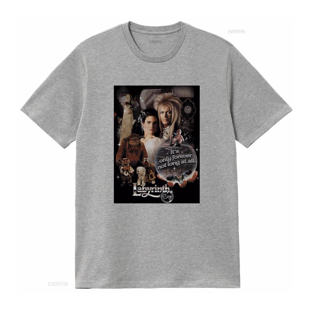 Labyrinth 25 Years Anniversary Its Only Forever Not Long At All Movie Print T Shirt Vintage Washed Slightly Homme
