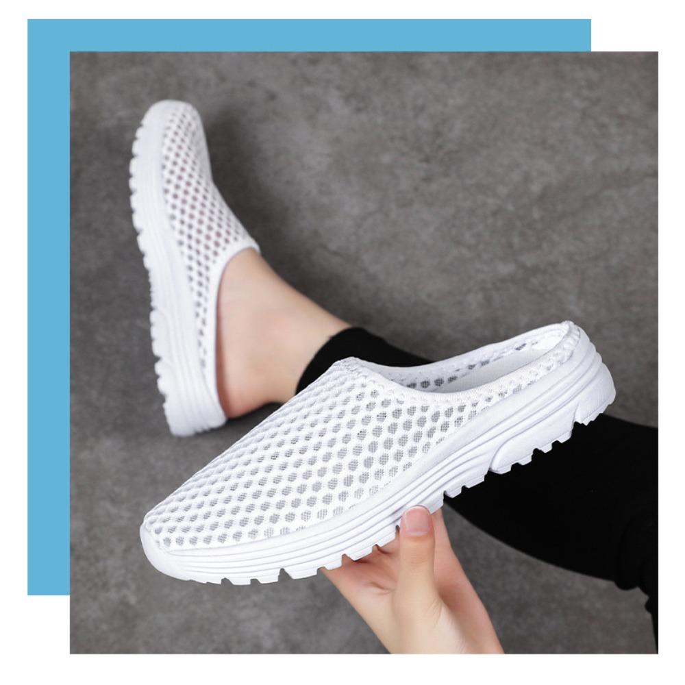 Damen Slip-On Freizeitschuhe Atmungsaktives Mesh Halbschuhe Weiche Sohle Bequeme Gehschuhe Übergröße Leichte Alltagsschuhe