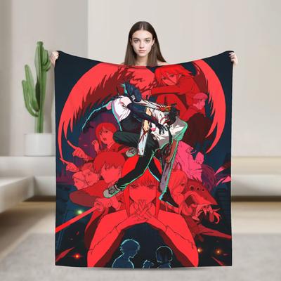 Chainsaw Man Reze   Blankets Quality Soft  Bedding Throws Winter Airplane Travel Living Room Funny Bedspread