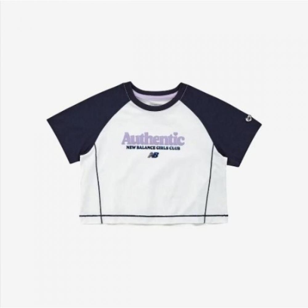 

New Balance Kids Girl Raglan Color Block Crop Tee Nk9ee2802g (59)Navy/110