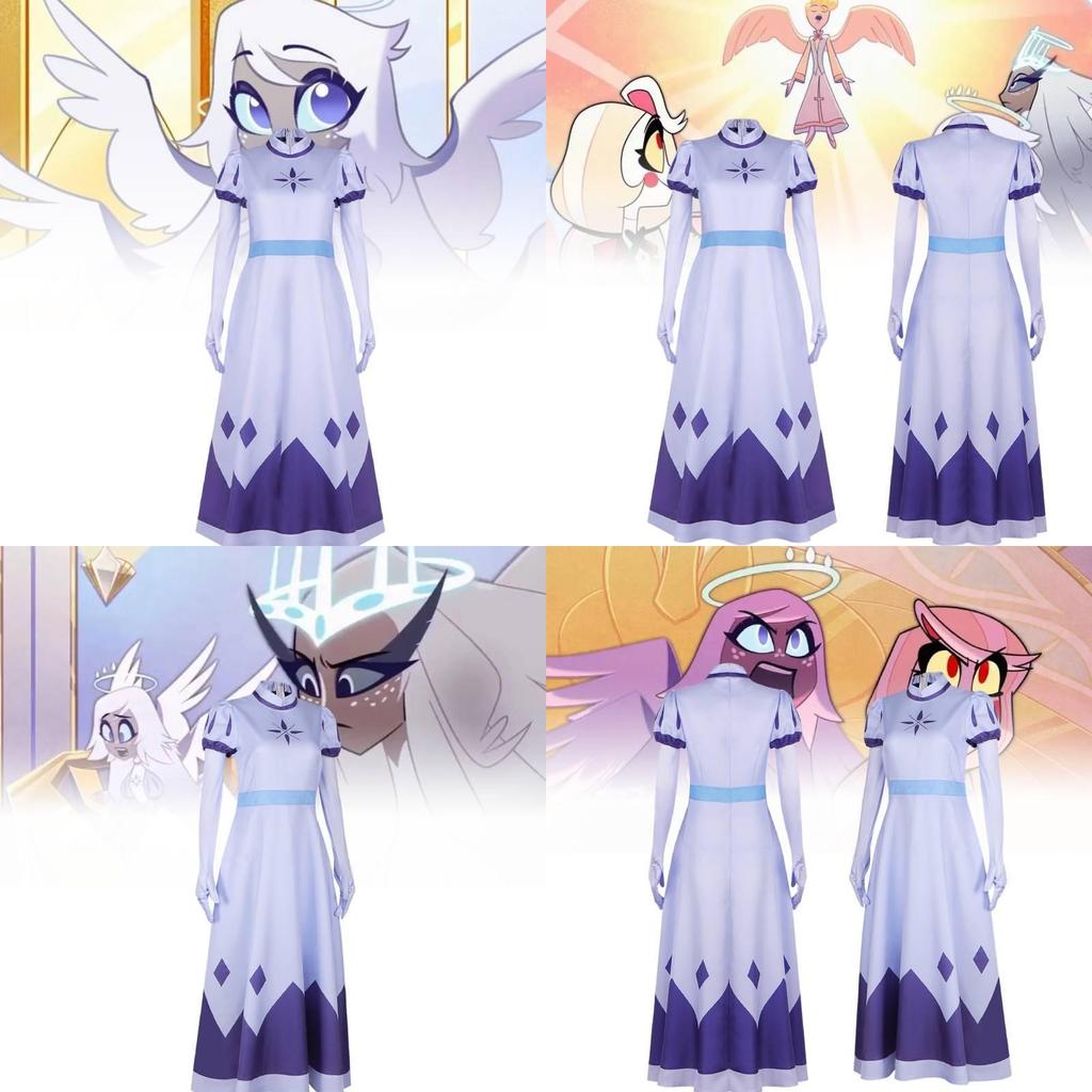 Hazbin Hotel Angel Emily Cosplay Costume Comfortable Polyester Fabric For Halloween