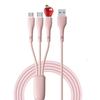 Braided 3-in-1 Fast Charging Cable, 3A, Compatible with Apple & Type-C Android Devices