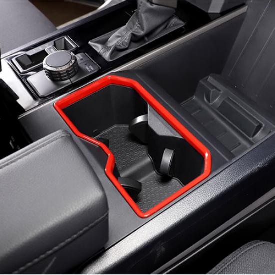 For Toyota Sequoia -2025 Bright Red Front Water Cup Holder Cover Trim
