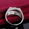 Anello Geometrico da Dito da Uomo con Strass Intarsiati, Gioiello per Matrimonio, Festa, Regalo