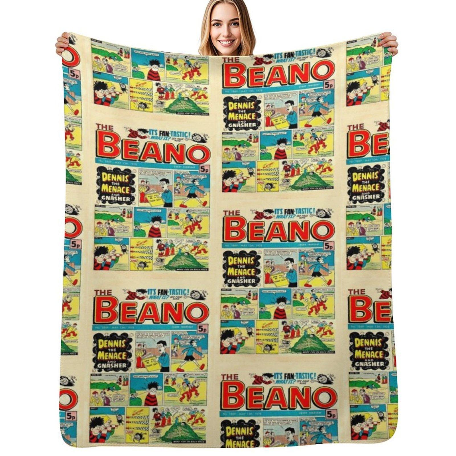 Exquisite Fashion Items Unisex White Vintage Beano Comic Throw Blanket Lightweight Warm Blanket For Indoor Outdoor Use