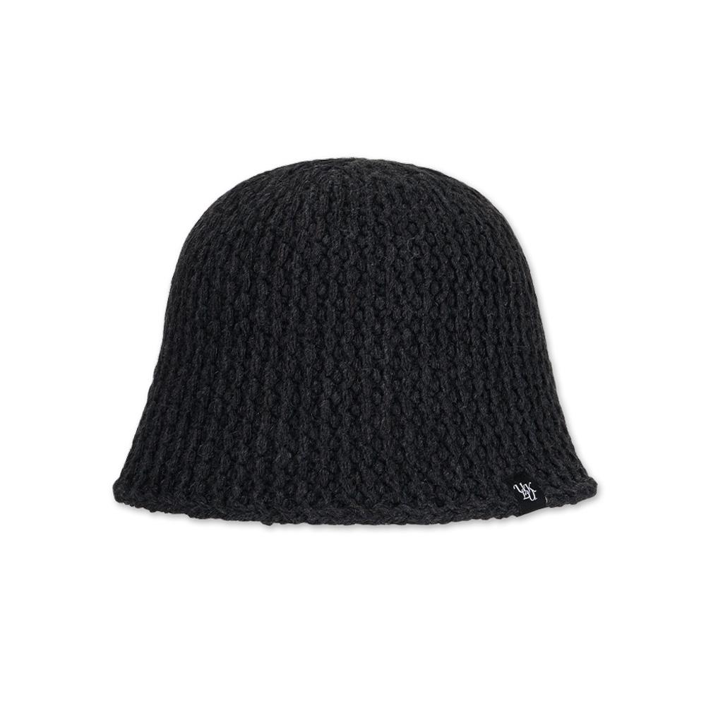 ULUK Lucida Black Label Winter Grid Knitting Bucket Hat_Charcoal
