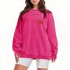 European & American Heart Print Round Neck Long Sleeve Women's Casual Velvet Hoodie - Loose Fit, Trendsetter Style.
