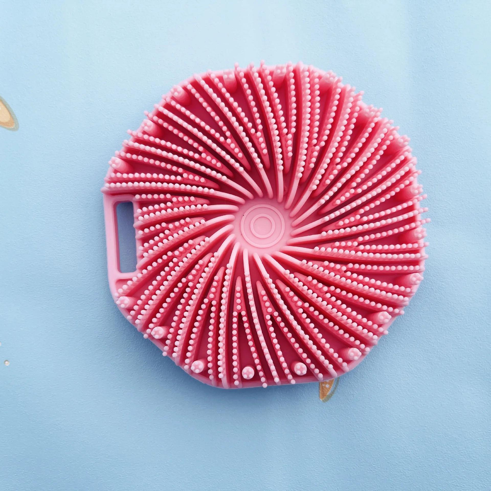 

1PC Polygonal Silicone Bath Brush Deep Exfoliation and Rubbing Massage Brush Silicone Body Scrubber Bathroom Bathing Tool