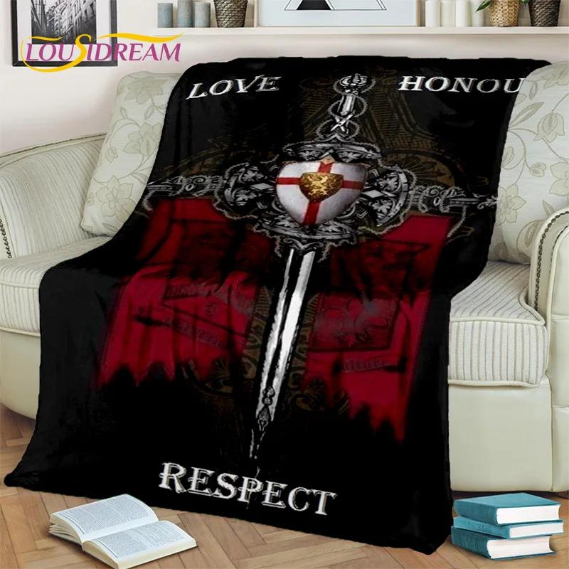 Cartoon Templar Cavalier Knight Crusaders Blanket,Soft Throw Blanket for Home Bedroom Bed Sofa Picnic Travel Office Blanket Kids