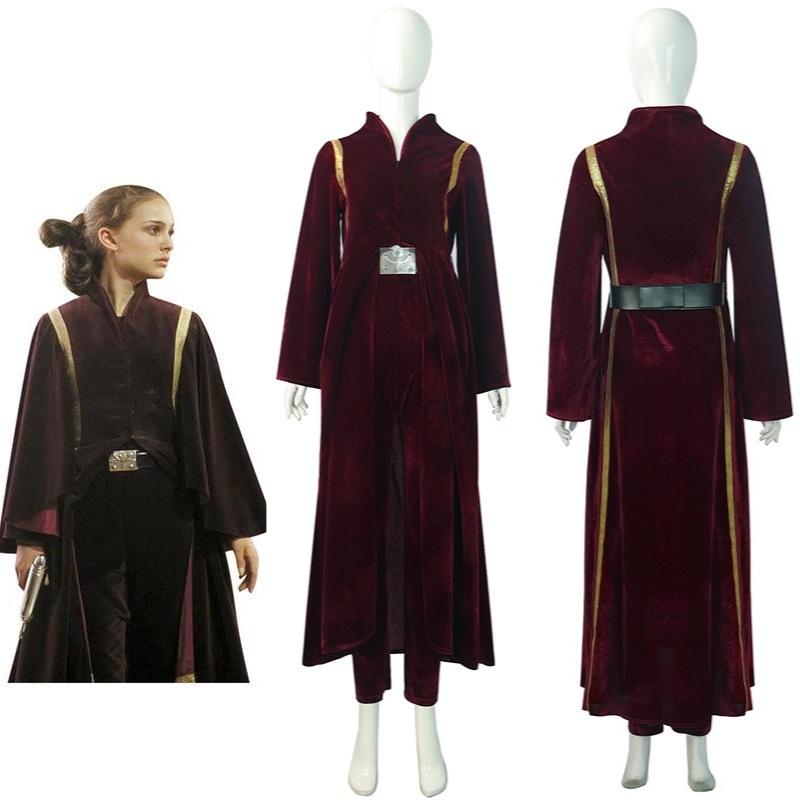 Costume Padme Cosplay Amidala Pleuche Material Coat Pants Belt Suit