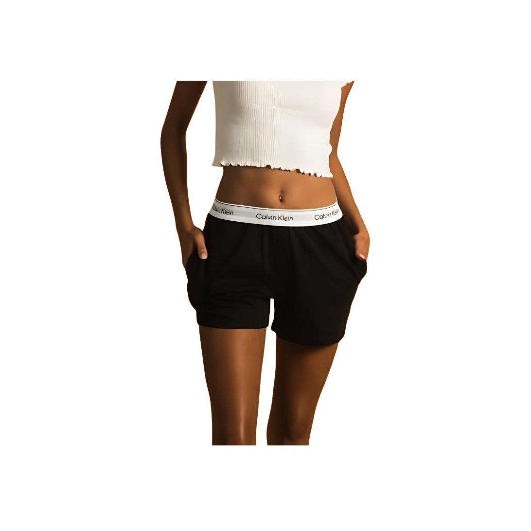 

Calvin Klein Letter Waistband Jacquard Comfortable Sleep Pants Women bottoms Black QS6871-001 M