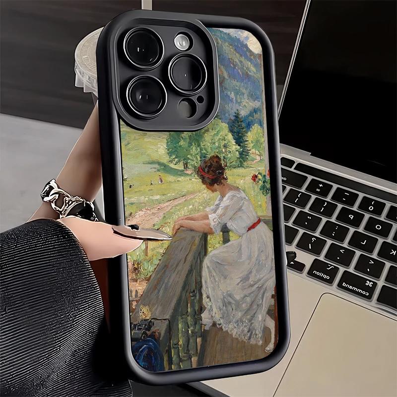 Phone Case for iPhone 17 Air 16E 15 16 Pro Max Claude Monet Oil Painting Cover 14 Plus 13 12 Mini Soft Shell Silicone Fundas