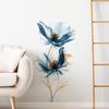Large Blue Flower Wall Sticker Self Adhesive Removable Wall Decal for Living Room Entrance Bedroom Home Decoration