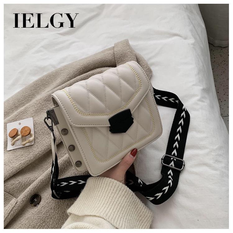 IELGY Сумка-мессенджер женская популярная модная портативная маленькая сумка с широким ремнем через плечо белый