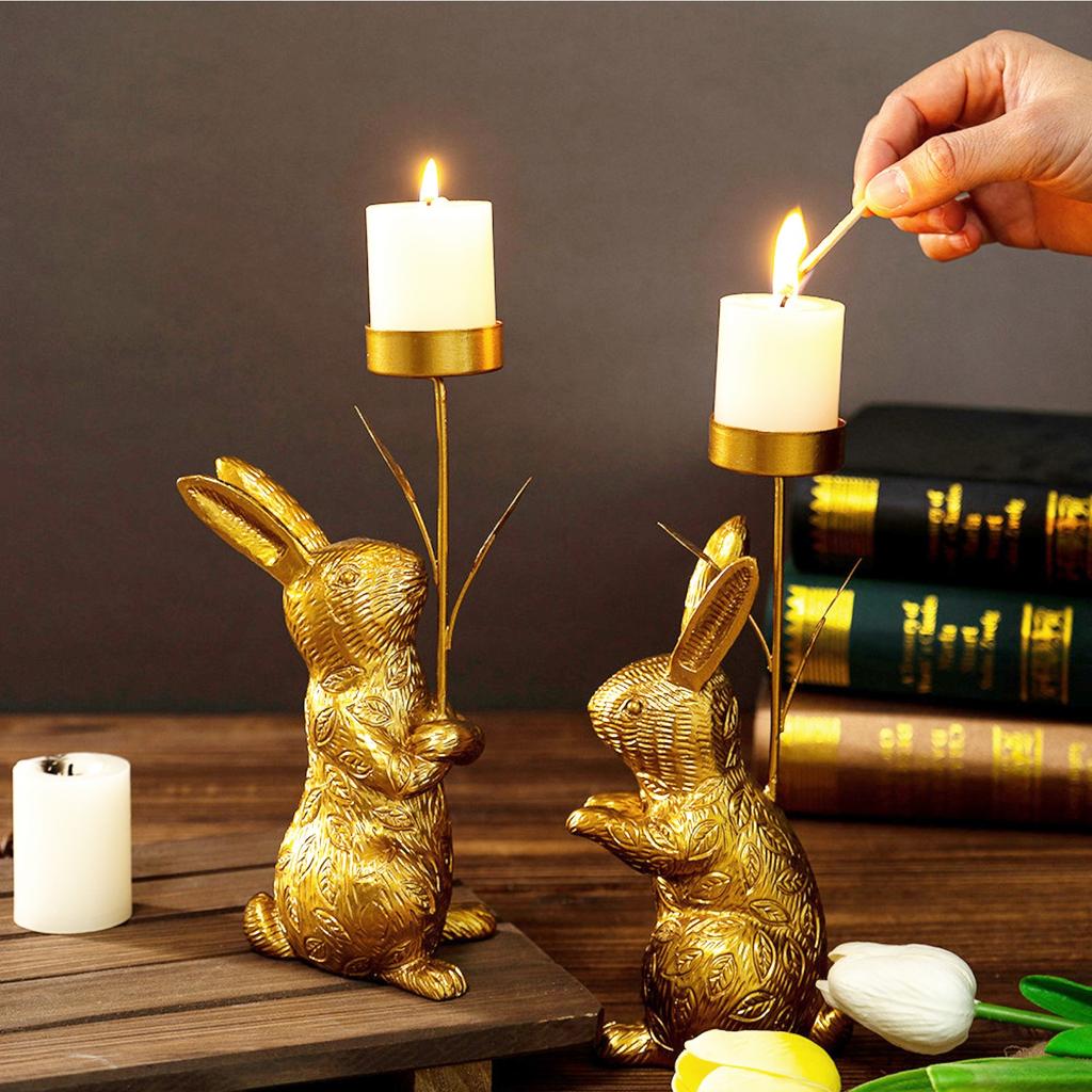 Easter Bunny Candlestick Decoration, Vintage Candlestick Base, Candlestick Table Gift Crafts
