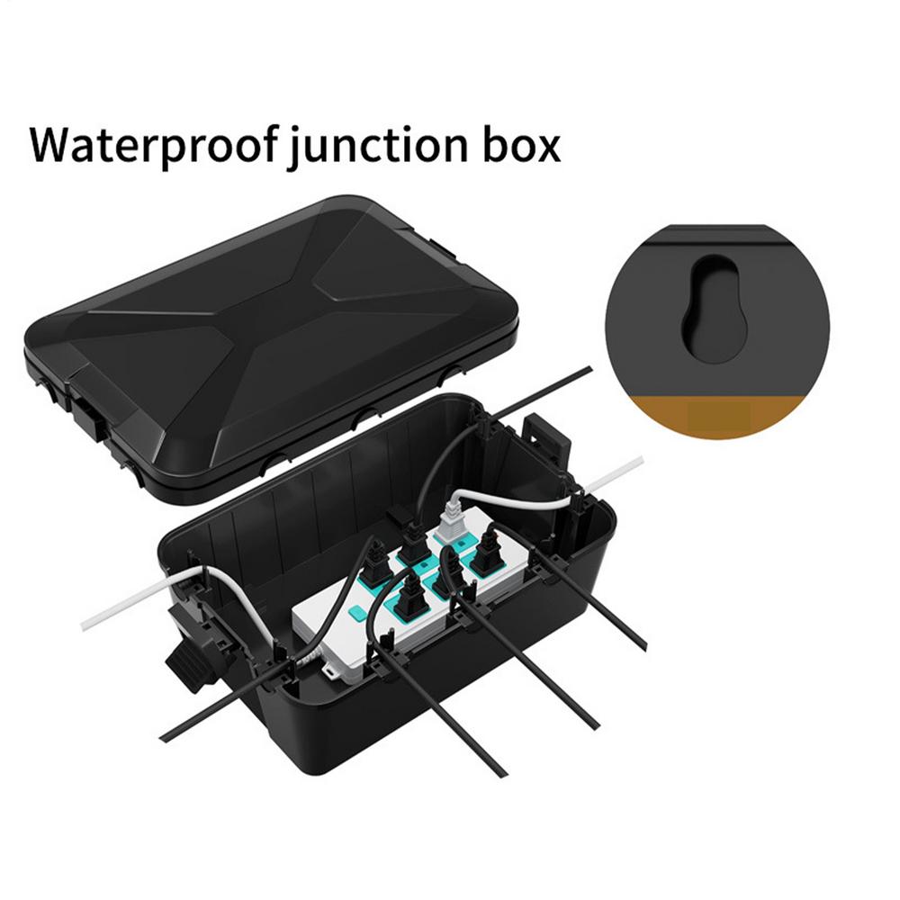 Waterproof Electrical Box Outside Cable Connection Socket Enclosure Outdoor Extension Cord Connection Box for Garden Holiday