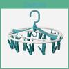 Space-saving Foldable Circular Clothes Drying Rack With 20 Clips In Serene Moss Green