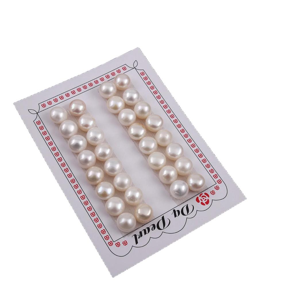 AAA Grade 11-12mm Freshwater Bread Pearls, Half-Drilled Muffin Beads for Brooch and Earring Accessories