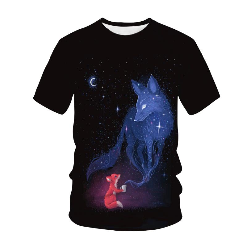 Kawaii Animals Foxes 3D Printed Kids T Shirt Fashion Casual Cartoons T-shirt Boys Girls Children's Clothing for Girls