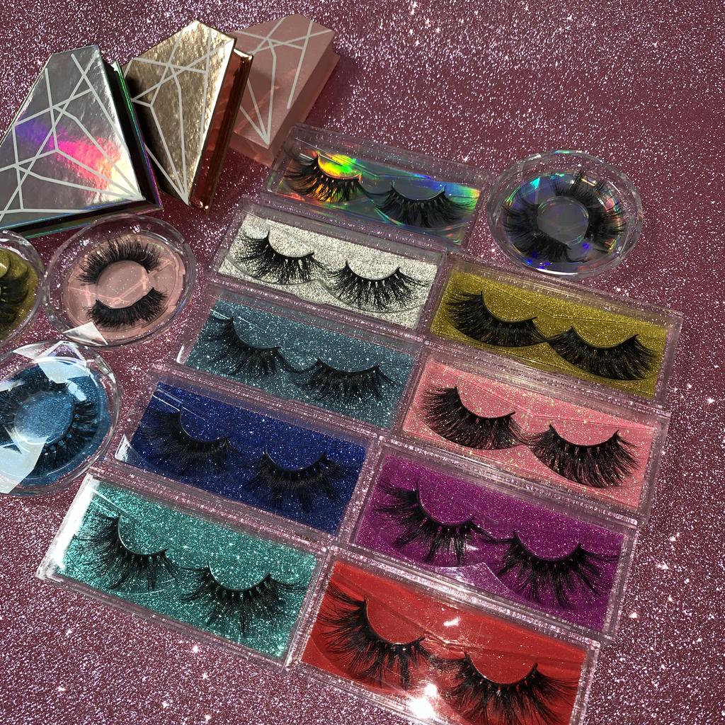Free Sample 25mm Mink Eyelashes Vendor 3d Mink Lashes with Eyelash Packaging Box