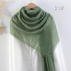 Women's Cotton Linen Silk Scarf - All-Season, Solid Color, Versatile Head and Sunshade Wrap