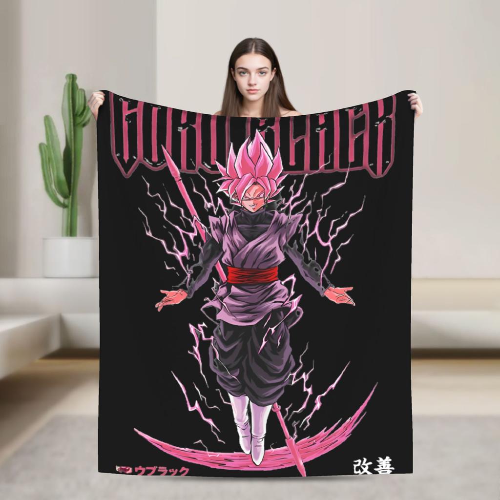 Summer Dragon Ball Super All Characters Fleece Blanket, 3D Printed Soft Warm Flannel Throw Blanket For Bed Sofa Bedroom