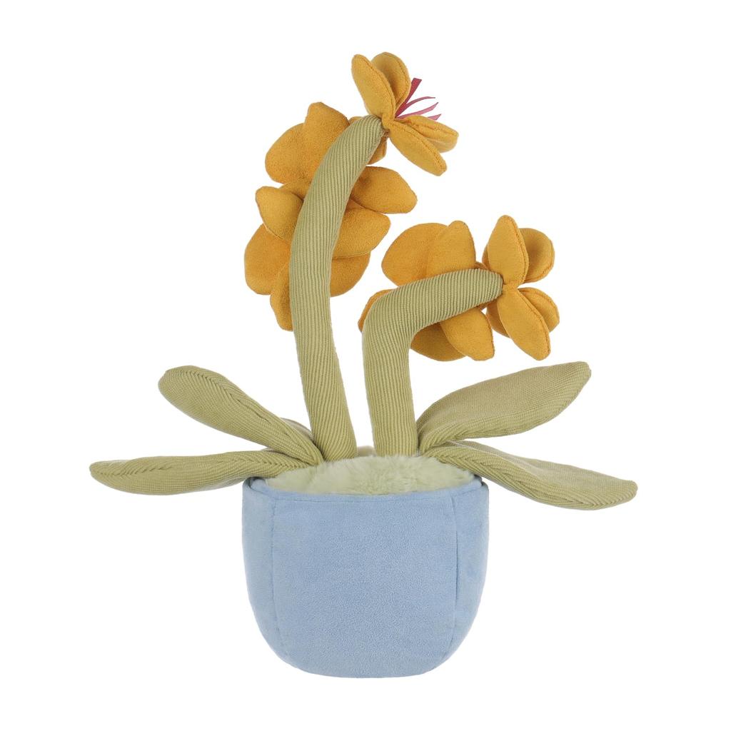 Apricot Lamb Yellow Potted Butterfly Orchid Plush Toy for Children, Soft and Cute, Fluffy Yellow Potted Butterfly Orchid for Girls and Boys, 28cm