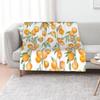 Oranges With Leaves Watercolor Pattern Throw Blanket Luxury Decorative Sofa Quilt Sleeping Bag Luxury Throw Blankets