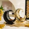 Moon-Shaped Metal Incense Burner Handheld Home Living Room Desktop Decor Ornament Stylish Aromatherapy Burner