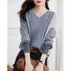 Demana Women's Colorblock V-Neck Knit Sweater