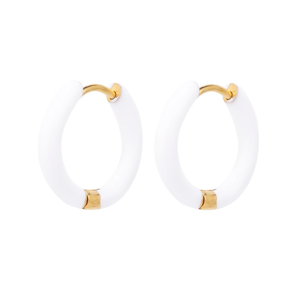 1 Pair Stainless Steel Candy Color Enamel Hoop Earrings Women Kids Earrings Gifts Fashion Children Jewelry Huggie Wholesale
