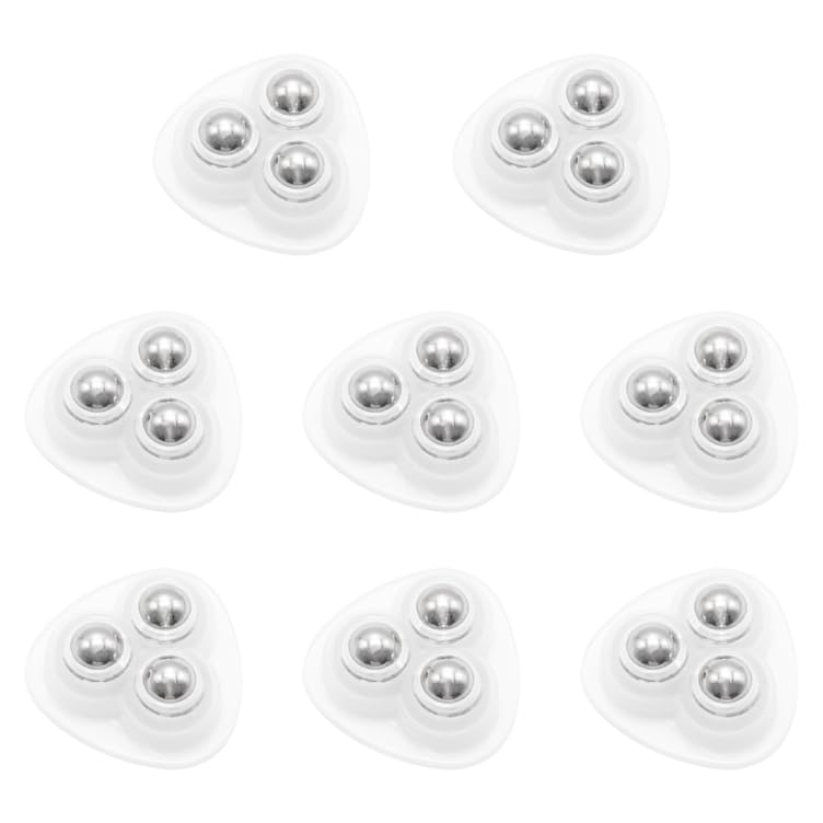 8 Pcs Self Adhesive Mini Caster Wheels 360° Swivel Appliance Wheels Stainless Appliance Sliders for Kitchen Appliances, Small Furniture (White)
