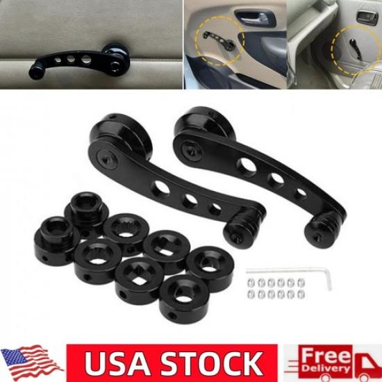 2PCS Black Aluminum Car Truck Manual Door Window Winders Crank Handle Universal