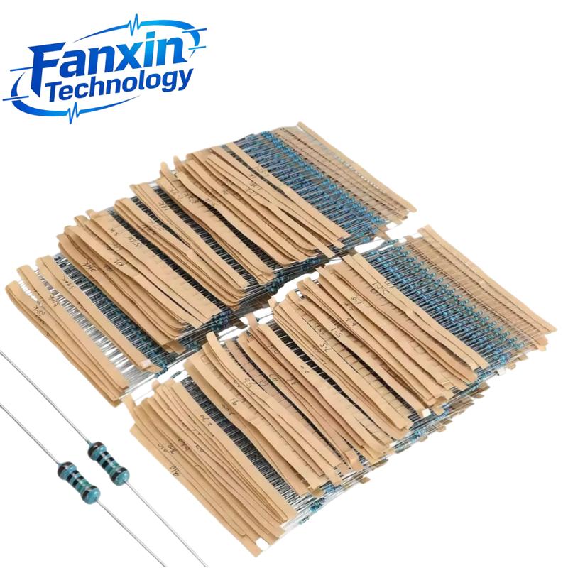 2600-600PCS,130 Values 1/4W 0.25W 1% Metal Film Resistors Assorted Pack Kit Set Lot Resistors Assortment Kits Fixed resistor