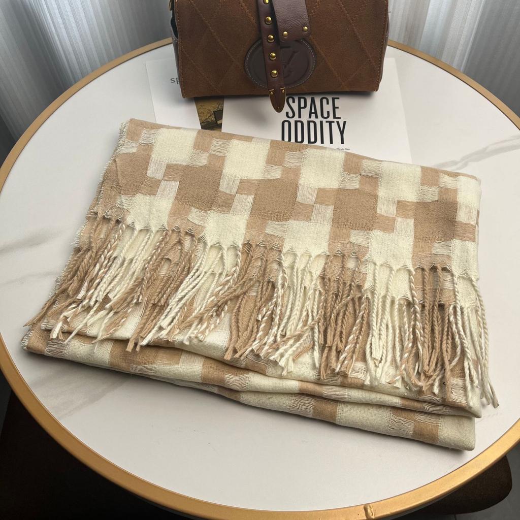 Plaid Scarf Autumn and Winter Women's High End Korean Style Winter Warm Scarf Thickened Imitation Cashmere Shawl
