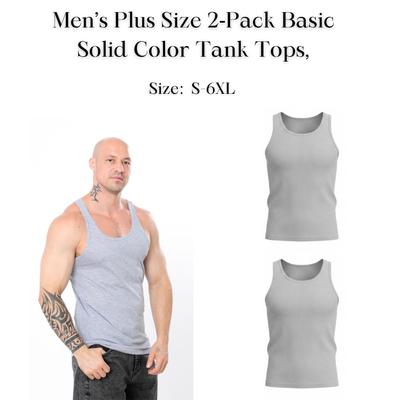 Herren Übergröße 2er-Pack Basic Unifarbene Tanktops, Jede Saison 235-001-pak2 HC