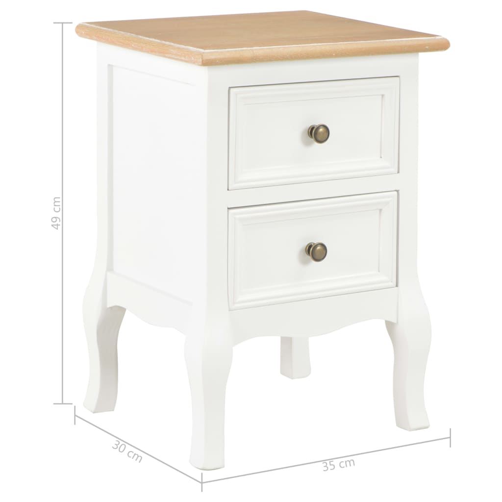 Nightstands 2 pcs White 35 x 30 x 49 cm MDF