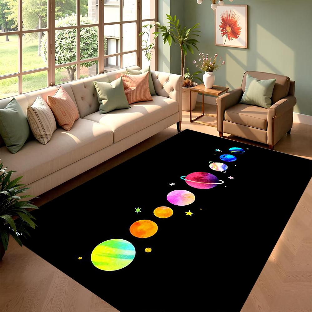 

3D Solar System Children Room Carpet Space Planet Rug for Boy Bedroom Anti-slip Mat Home Decor Play Crawling Floor Mat Doormat 50X80CM