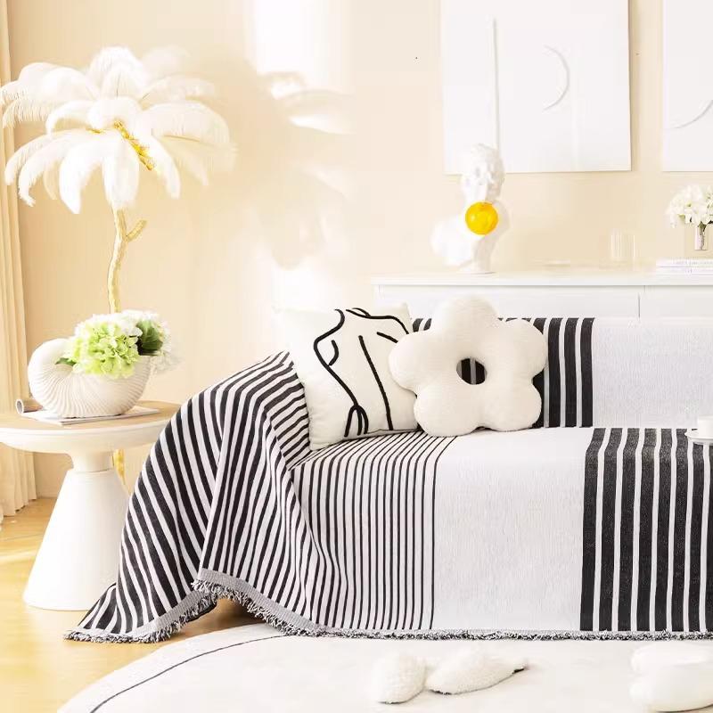 Ins Wind Sand Hair Full Cover Cloth Dustproof Double Sofa Protective Cover Anti-Cat's Paw Four Seasons Universal Sofa Cushion All Inclusive