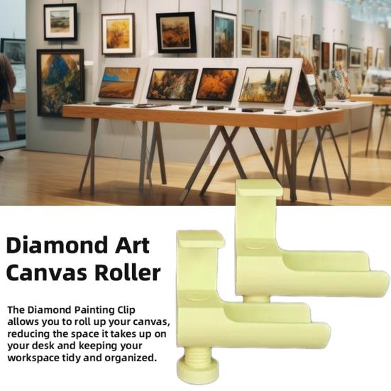 1 Pair Rhinestone Art Canvas Holder Universal Adjustable Rhinestone Painting Table Clamp Plastic Rhinestone Art Painting Roller Tool