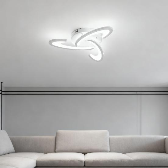 Artistic Flower Ceiling Lamp Unique Petal Design LED Light for Home Dimmable Modern Fixture for Bedroom Living Room Decor